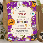 Spooky birthday invitation Halloween party template Boo bash invitation