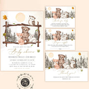 Forest Animals Baby Shower Invitation Bundle