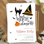 Witch please Halloween invitation, Witches night template drink up witches