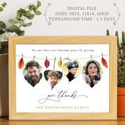 Family photo collage personalized Thanksgiving gift home fall decoration printable