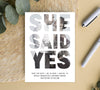 Save the date photo card personalized she said yes photo save the date card