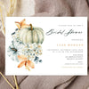 Fall Pumpkins Bridal Shower Invitation Template, Rustic, Floral