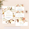 Baby shower invitation suite, Fall boho floral baby shower templates, neutral colors