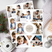 Christmas greeting cart photo collage JOY photo Christmas card with pictures New Year photo card