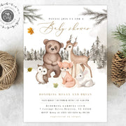 Fall Woodland Baby Shower Invitation