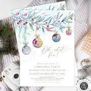 Oh what fun Christmas holidays invitation template