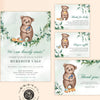 We can bearly wait bear baby shower suite, greenery, 4 items