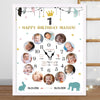 First Birthday Milestone Poster With Pictures, Baby First Year Photo Collage