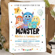 Monster birthday invitation First birthday monster invite editable Monster party invitation, Monster mash