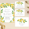 Lemon baby shower invitation bundle templates, 4 items