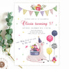 Llama birthday invitation template, alpaca birthday party, fiesta birthday invitation girl