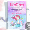 Under the sea Mermaid thank you card 4x6