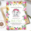 Elephant Baby Shower Invitation Girl