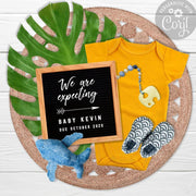 Digital pregnancy announcement for social media, Summer theme pregnancy announcement