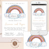 Rainbow baby shower invitation by mail, Online baby shower, Virtual baby shower