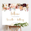 Rust Welcome Sign Template, Floral, Boho Fall 16x20, Landscape