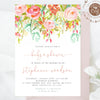 Floral baby shower invitation for baby girl, Baby in bloom, Lush garden