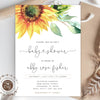 Sunflower Boho Baby Shower Invitation