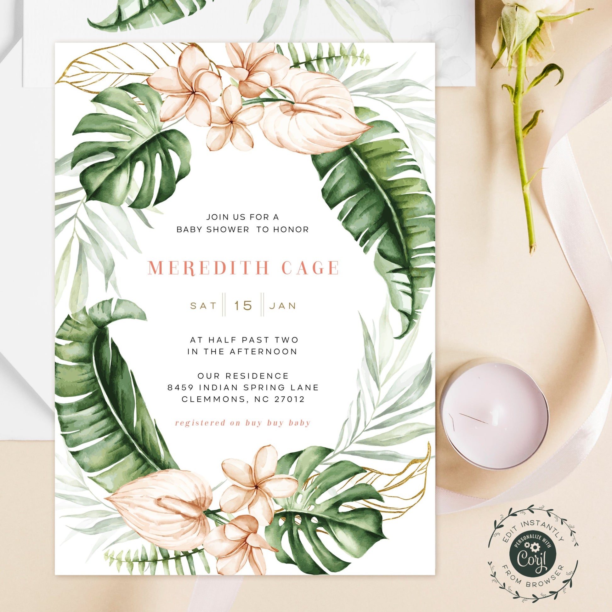 Tropical Baby Shower Invitation – partyrainbow