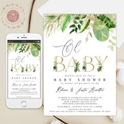 Oh Baby Shower Invitation Tropical