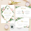 Tropical Wedding Invitation Set, Aloha Wedding, Blush Greenery, Beach, Hawaiian, Palm, editable templates