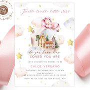 twinkle little start baby shower invitation