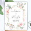 Dusty rose signage, Dusty pink welcome sign, Rose and Green, Bohemian