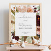 Welcome sign template, floral, rust, boho fall, 16x20, editable