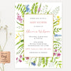 Wildflower Baby Shower Invitation Template, Botanical Invitation, Floral Baby Shower Summer Theme