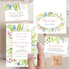 Wildflower Baby Shower Invitation Bundle, Botanical Baby Shower Package