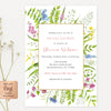 Botanical Bridal Shower Invitation Template, Wildflower Invitation, Summer Theme