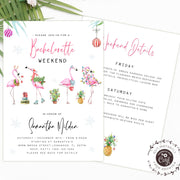 Bachelorette weekend invitation and itinerary template bachelorette invitation flamingle bachelorette party, winter