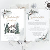 Cabin winter bachelorette party invite and itinerary, Weekend in the woods