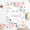 Winter wonderland baby shower invitation, Baby it's cold outside baby shower, Snowflake baby shower, floral