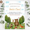 Woodland Baby Shower Invitation, Forest Animals Baby Shower, Gender Neutral, Greenery, Baby Animals