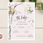 Woodland Baby Shower Invitation