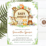 Summer Woodland Baby Shower Invitation